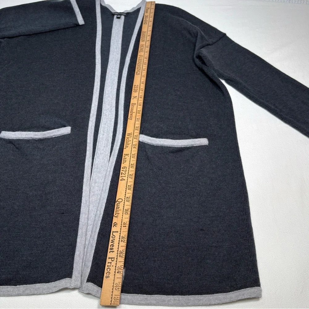 Eileen Fisher merino wool cardigan long duster versatile sustainable womens sz M - Picture 11 of 12